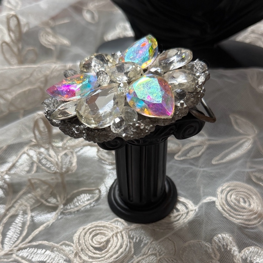Designer Iridescent Crystal Belt Buckle by Lisa Carrier
